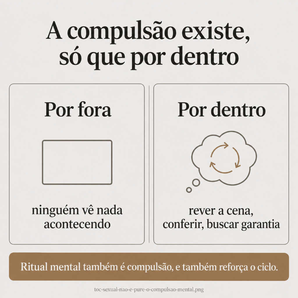 Em vez de tentar provar que o pensamento é falso e neutralizá-lo, a pessoa aprende a se aproximar dele e a não responder, o desconforto vai cedendo com a repetição e o pensamento perde a força sobre a vida dela.